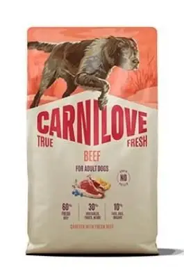 Koop Online Carnilove Dog True Fresh Dry Beef Adult AllBreeds 4kg - Granule pro psy s 60 % čerstvého hovězího