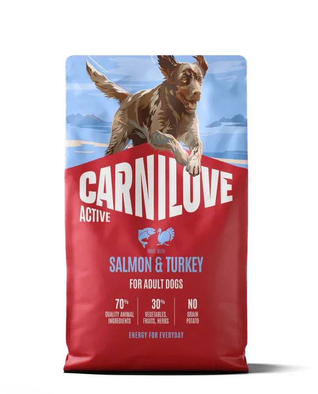 Direct Verzonden Carnilove Dog Active Dry Salmon&Turkey Adult AB 12kg - Bezobilné granule pro psy