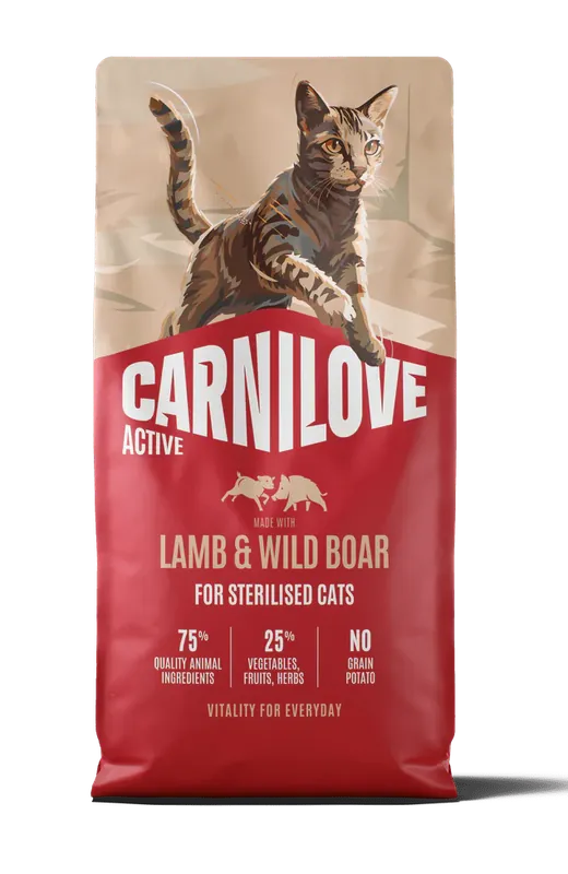 Carnilove Cat Active Dry Lamb& Wild Steril.Ad.AB 400g - Granule pro kastrované kočky Gereduceerde Prijs
