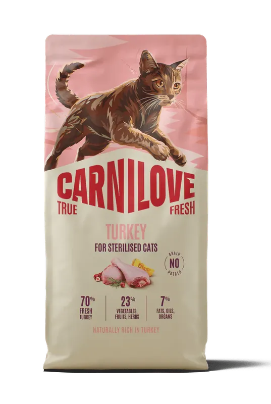 Carnilove Cat True Fresh Dry Turkey Steril.Ad.AB 2kg - Granule pro kastrované kočky Bestel Nu