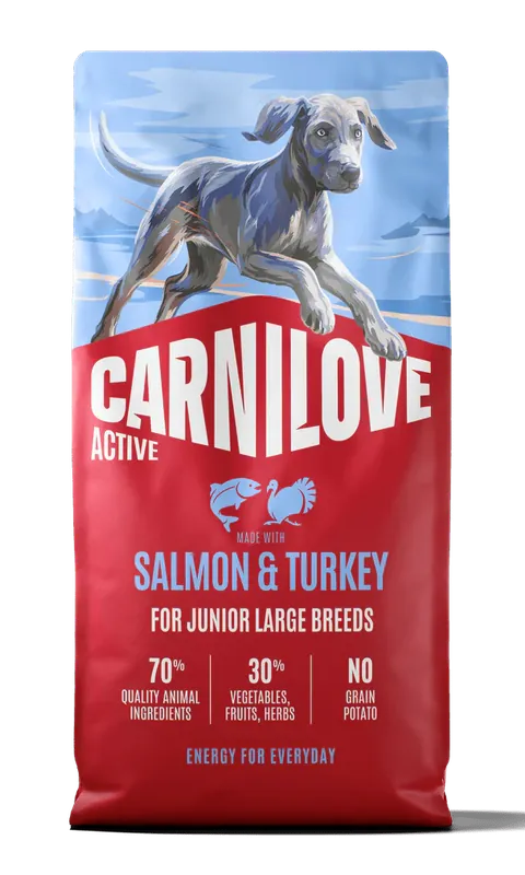 Carnilove Dog Active Dry Salmon&Turkey Junior LB 4kg - ACTIVE granule pro štěňata velkých plemen Rechtstreeks Van De Fabrikant