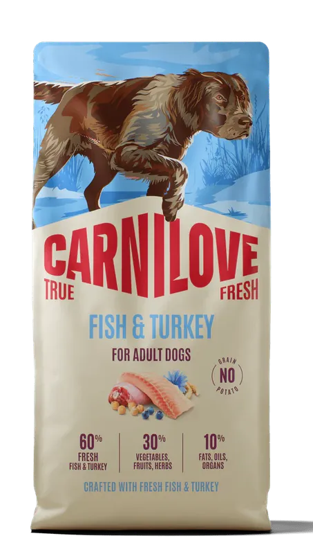 Carnilove Dog True Fresh Dry Fish&Turkey Adult AB 1,5kg - Granule pro psy Favoriet