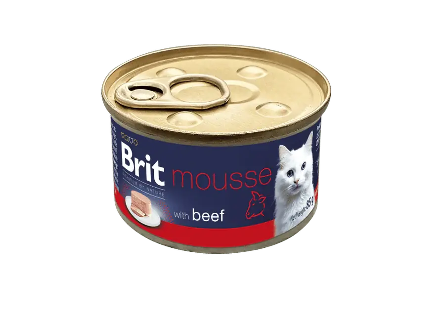 Brit Premium Cat by Nature Mousse Beef 85g - Mokré krmivo s hovězím Betrouwbaar