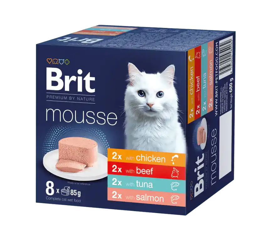 Brit Premium Cat by Nature Mousse Multipack, 8x85g - Multipack mokrého krmiva pro kočky Uitverkoop
