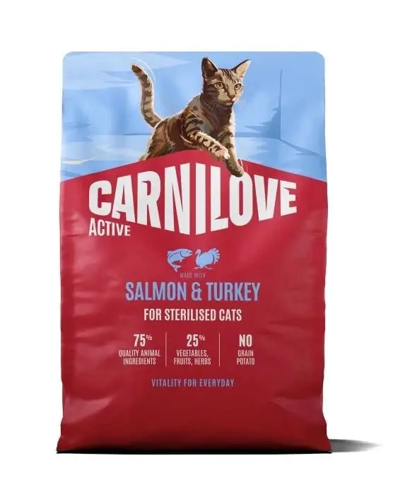 Carnilove Cat Active Dry Salmo&Turkey Steril.Ad.AB 400g - Granule pro sterilizované kočky Laatste Kans