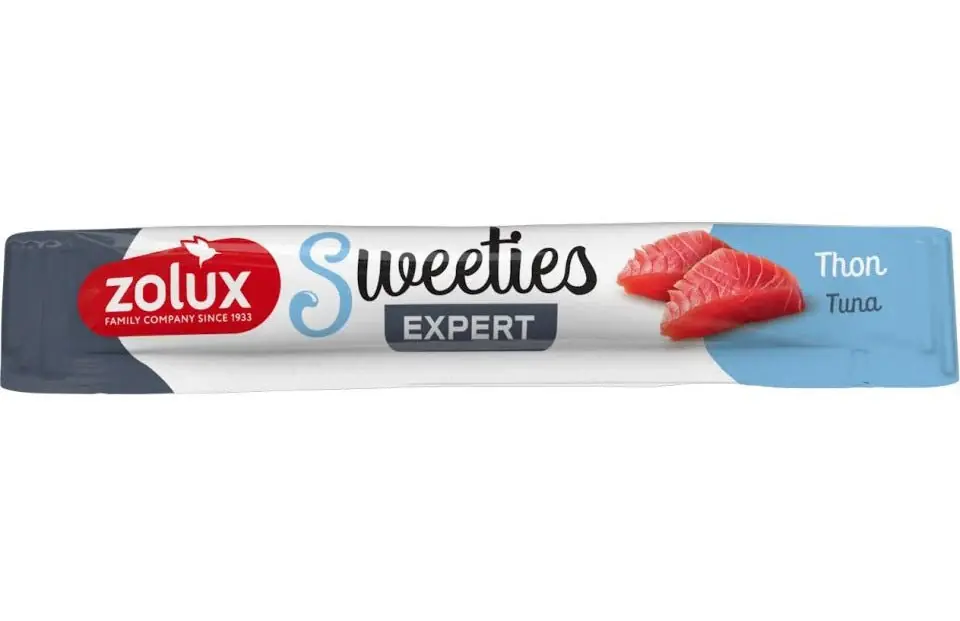 Gratis Retour Pochoutka kočka SWEETIES tuňáková krém.tyčinka14g Zolux