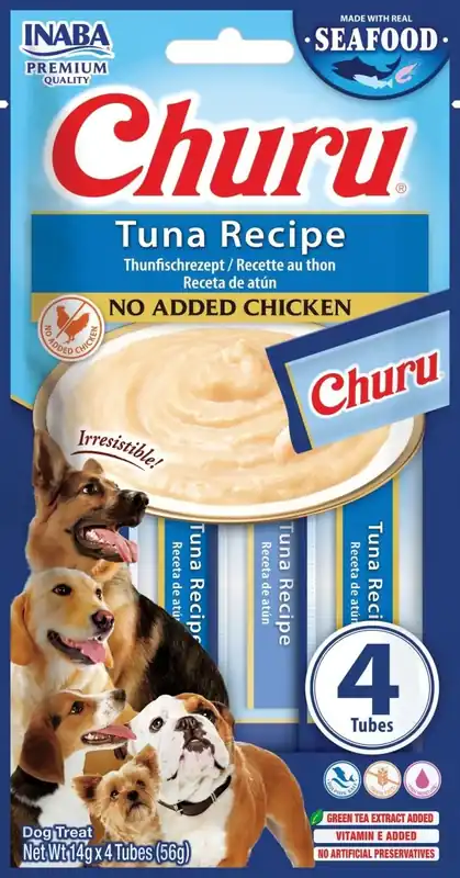 Churu Dog Fish Tuna Recipe 4x14g - Krémový pamlsek pro psy s tuňákem Koop Online