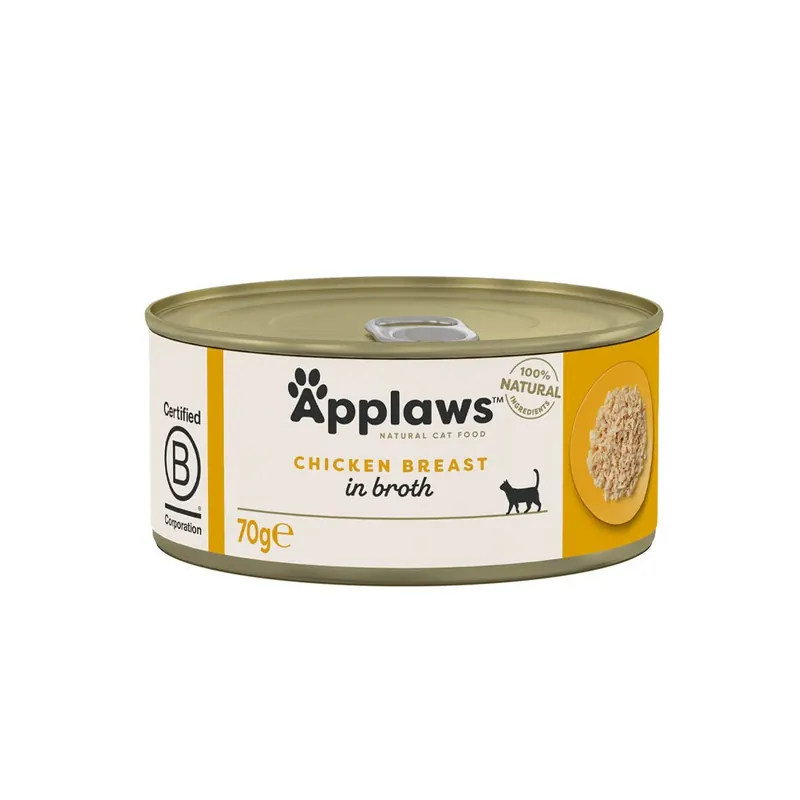 Applaws Cat konz. Adult Broth kuřecí prsa 70g - Konzerva pro kočky se 75 % kuřecích prsou Gecertificeerd