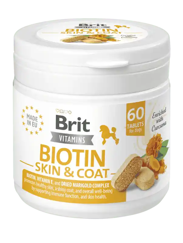 Brit Dog Vitamins Biotin Skin&Coat 120g (60tbl) - Doplněk stravy pro psy s biotinem Bestseller