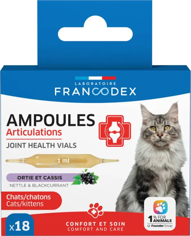Francodex Joint Health ampulky kočka,kotě 18x1ml - Podpora kloubů pro kočky s postbiotiky Uitverkoop