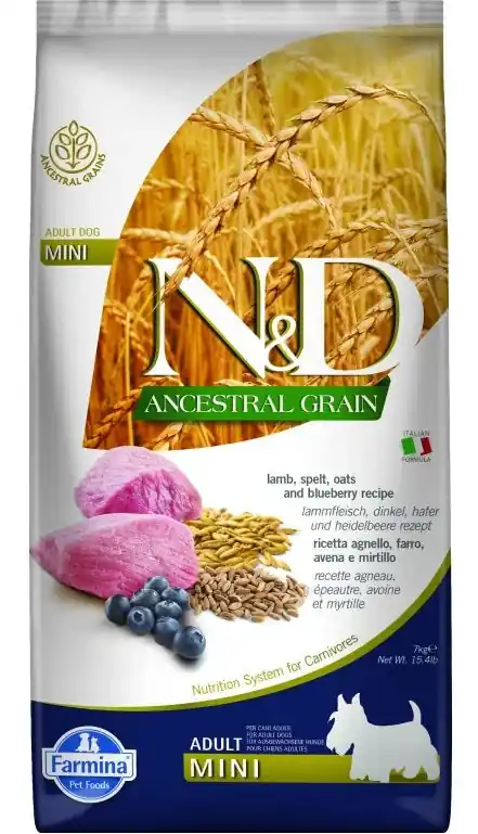 N&D LG DOG Adult Mini Lamb & Blueberry 7kg–jehněčí s borůvkami pro psy Snelle Levering