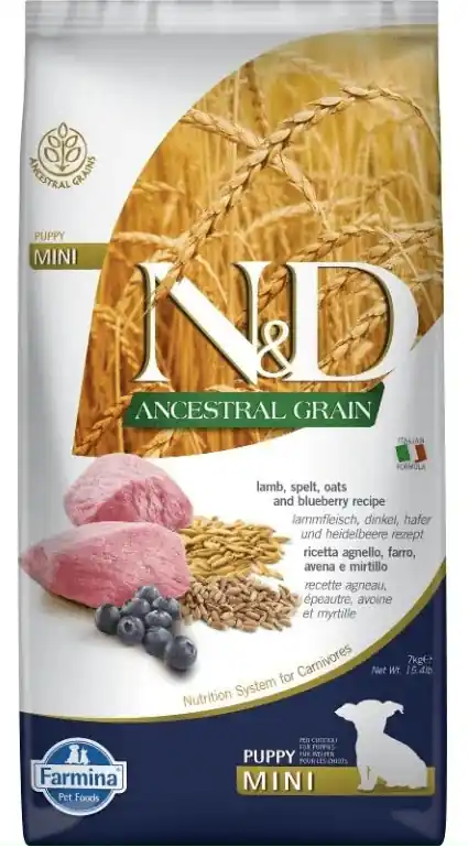 N&D LG DOG Puppy Mini Lamb & Blueberry 7kg–jehněčí s borůvkami pro štěňata Bestseller