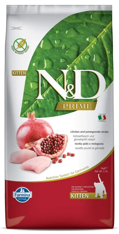 N&D PRIME KITTEN Chicken & Pomegranate 5kg–kuřecí krmivo pro koťata Koop Vandaag