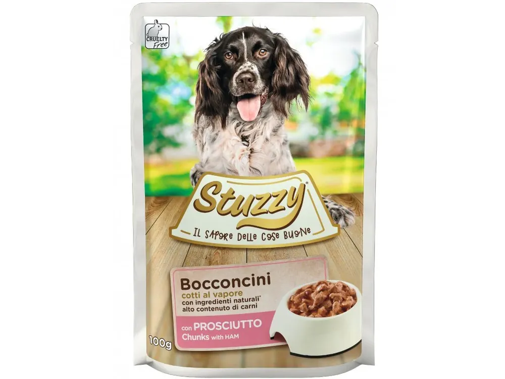 Stuzzy Dog kapsa Adult kousky šunky 100g – šunka Stuzzy kapsa 100g Korting