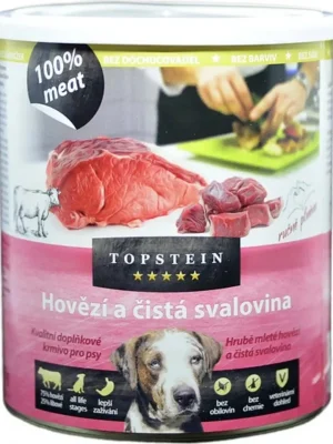 Topstein Hovězí a svalovina v plechu 800g – kvalitní hovězí svalovina v plechu Merkproduct