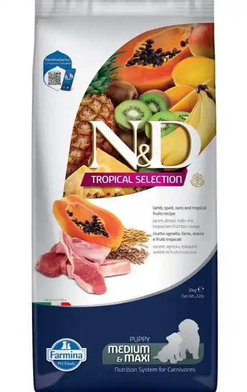 N&D TROPICAL SELECTION DOG Puppy M/L Lamb 10kg – jehněčí pro štěňata středních plemen Beperkte Voorraad