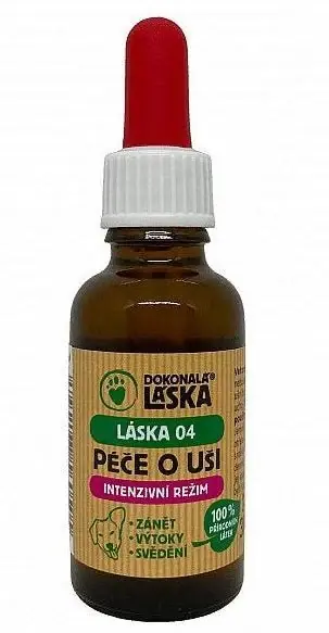 LÁSKA 04 Péče o uši v intenzivním režimu 10ml – intenzivní péče o uši psů Beperkt Aanbod