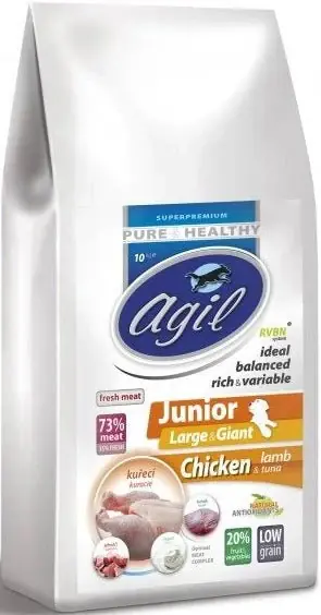 Must-Have Agil Junior Large&Giant Low Grain Chicken, Lamb 10kg – krmivo pro štěňata velkých plemen