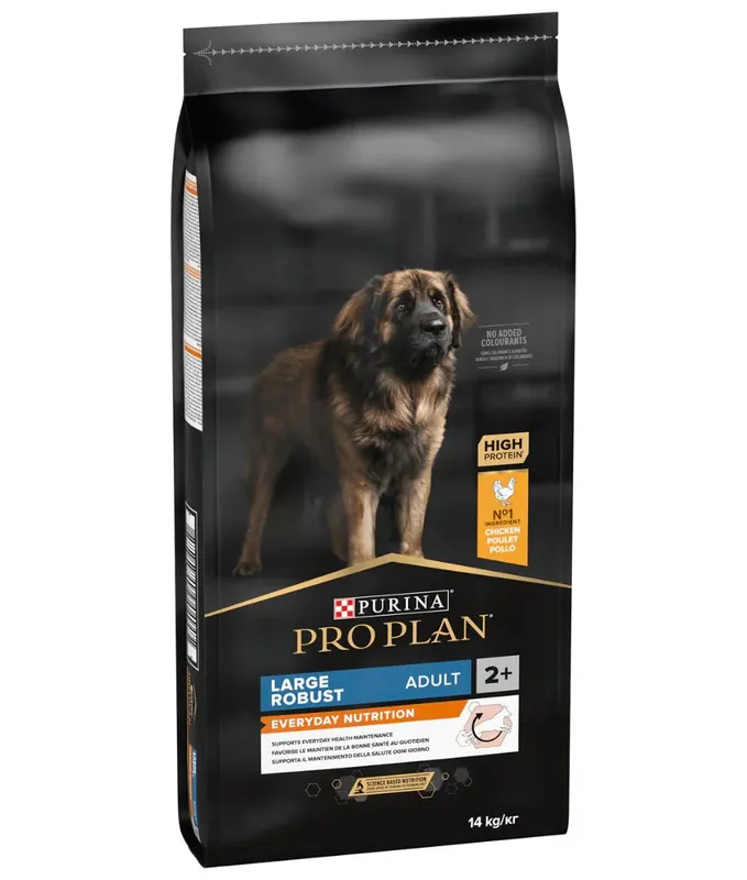 ProPlan Dog Adult Large Robust OptiBalance Chick 14kg – vyvážené krmivo pro robustní velké psy, kuřecí. Laatste Kans