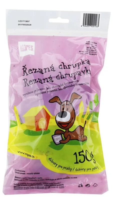 Pochoutka sušená MAPES chrupka sekaná 150g – Sekaná chrupavka pro menší psy, podporující dentální hygienu. Bestel Nu