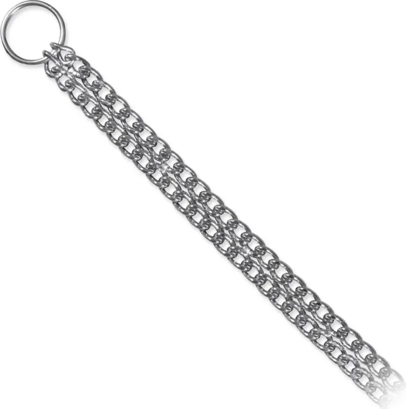 Obojek kovový stahovák 2-řadý 30cm/2mm – Dvouvrstvý kovový obojek pro lepší ovladatelnost. Goedkoop
