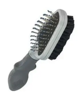 Bestel Nu FURminator kartáč Dual Brush pro psy – oboustranný kartáč pro psy, kombinace kovových hrotů a jemných štětin, každodenní péče o srst, rozčesávání a uhlazení srsti