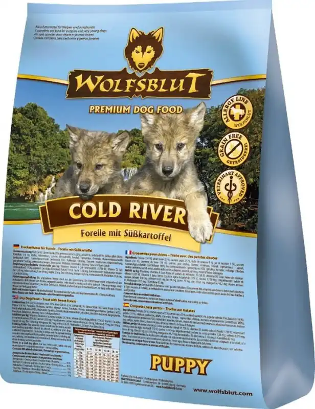 Favoriet Wolfsblut Dog Puppy Cold River 2kg – granule s rybím masem pro štěňata