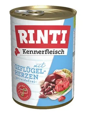 Beperkt Aanbod Rinti Dog Kennerfleisch konzerva drůbeží srdíčka 400g