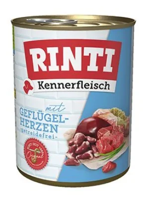 Rinti Dog Kennerfleisch konzerva drůbeží srdíčka 800g Hoge Kwaliteit