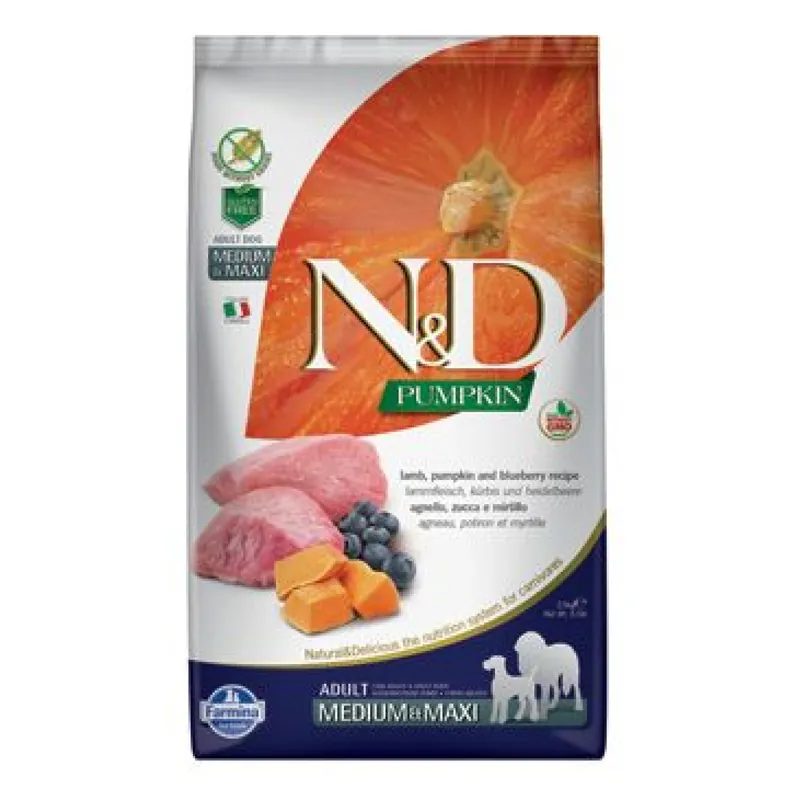 N&D Pumpkin DOG Adult M/L Lamb & Blueberry 12kg Direct Beschikbaar