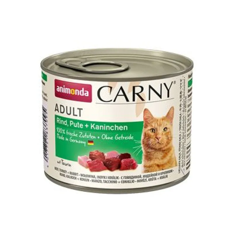 Koop Online Animonda konz. kočka CARNY Adult hov/krůta/králík 200g