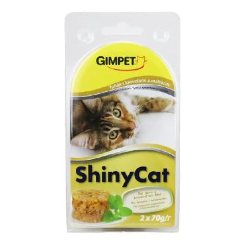 Gimpet ShinyCat konz. tuňak&krevety&maltóza 2x70g Speciale Aanbieding