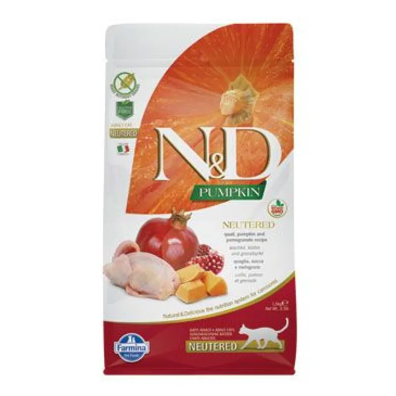 N&D Pumpkin CAT Neutered Quail & Pomegranate 300g Speciale Aanbieding