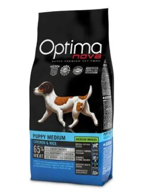 Exclusieve Aanbieding Optima Nova Dog Puppy Medium Chicken&Rice 12kg