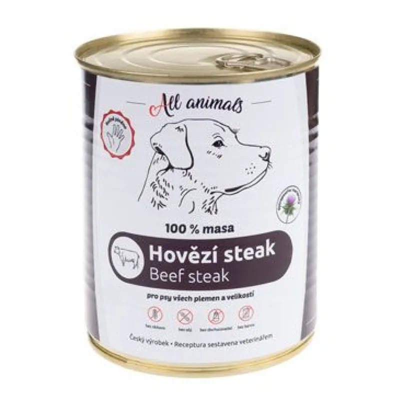 All Animals DOG hovězí steak 800g Bestel Nu