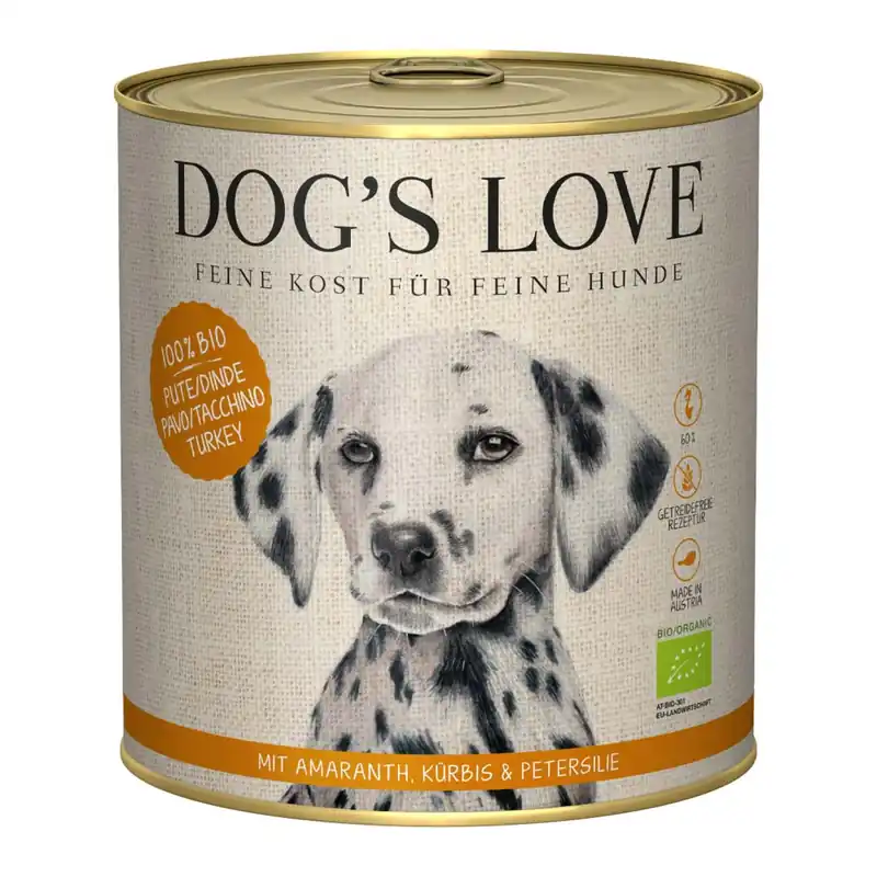 Premium Dog‘s Love konzerva Bio Krocan 800g