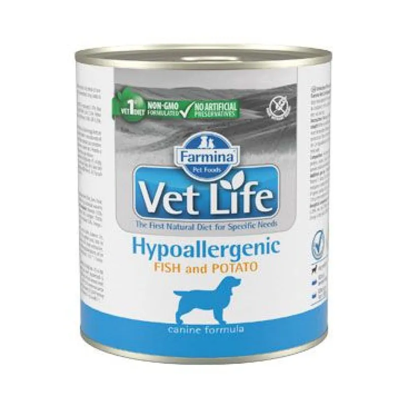 Vet Life Natural Dog konz. Hypoaller Fish&Potato 300g Beperkte Voorraad