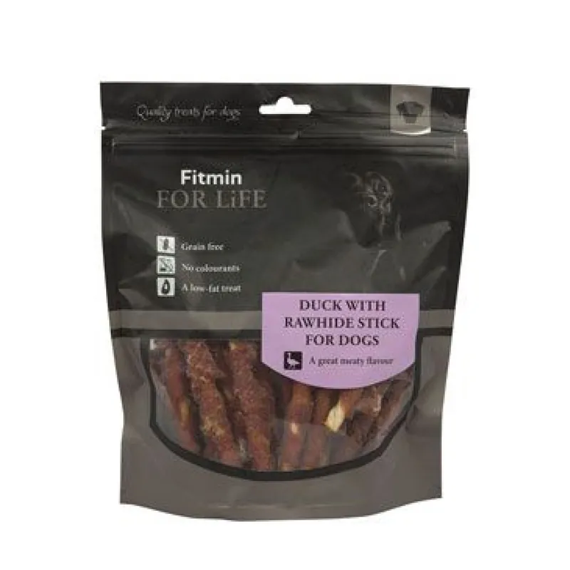 Fitmin FL dog poch. Treats Kachna na bůvolí tyčce 400g Meest Verkocht